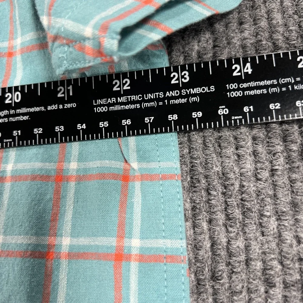 The North Face Shirt Mens Large Green Check Short Sleeve Button Up Hiking Casual